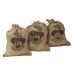 Jute zak Sinterklaas met Piet opdruk 30 cm x 40 cm